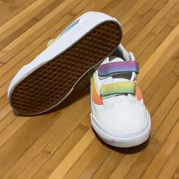 Vans Little Kids Old Skool V Rainbow Shoes - Picture 3 of 3